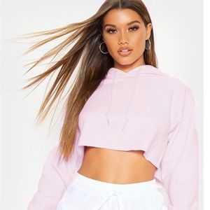 Cropped pink sweater